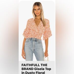 Faithfull the Brand Orange Floral  Blouse